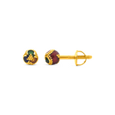 22K Gold  Enchanted Meenakari Orb Stud Earrings